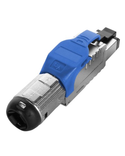 Разъем полевой оконцовки RJ-45 Hyperline (PLUE-8P8C-S-C6A-SH-BL) в Брянске Патч-корды и пигтейлы Pintop.ru