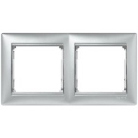 Рамка 2 поста горизонтальный монтаж алюминий Valena Legrand 770152